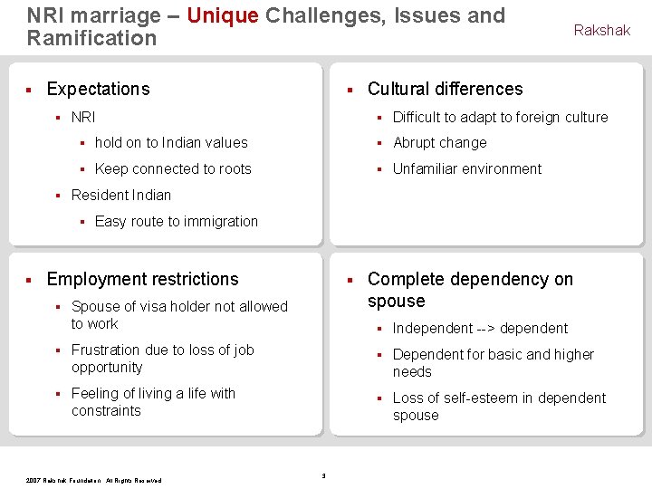 NRI marriage – Unique Challenges, Issues and Ramification § Expectations § § NRI §