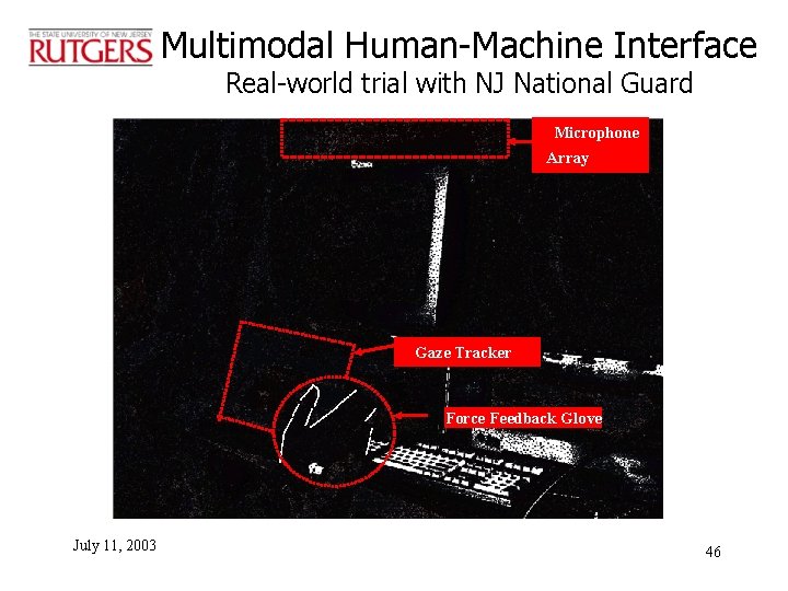 Multimodal Human-Machine Interface Real-world trial with NJ National Guard Microphone Array Gaze Tracker Force