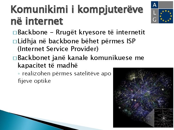 Komunikimi i kompjuterëve në internet � Backbone - Rrugët kryesore të internetit � Lidhja