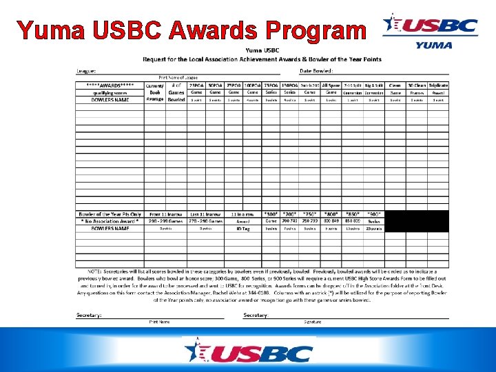 Yuma USBC Awards Program 