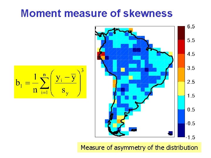 Moment measure of skewness Measure of asymmetry of the distribution 