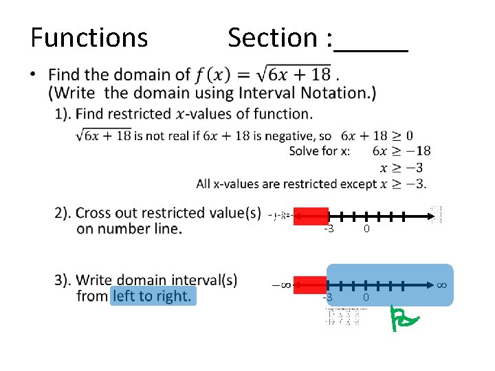 Functions Section : _____ • -3 -3 0 0 P 
