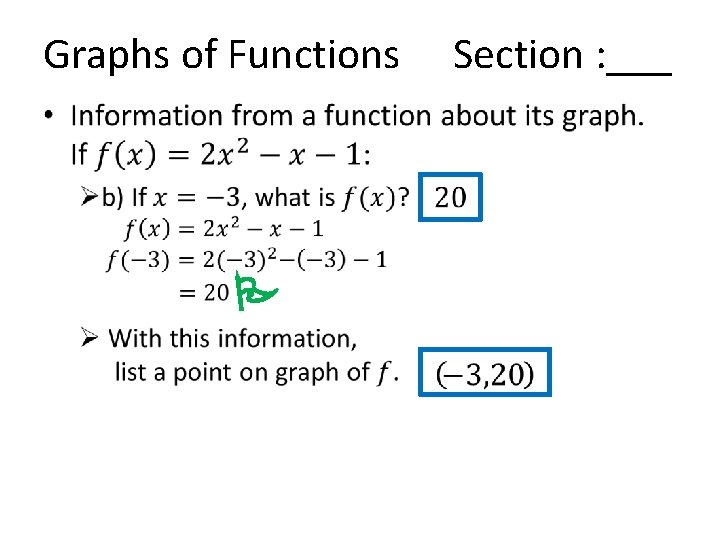 Graphs of Functions Section : ___ • P 
