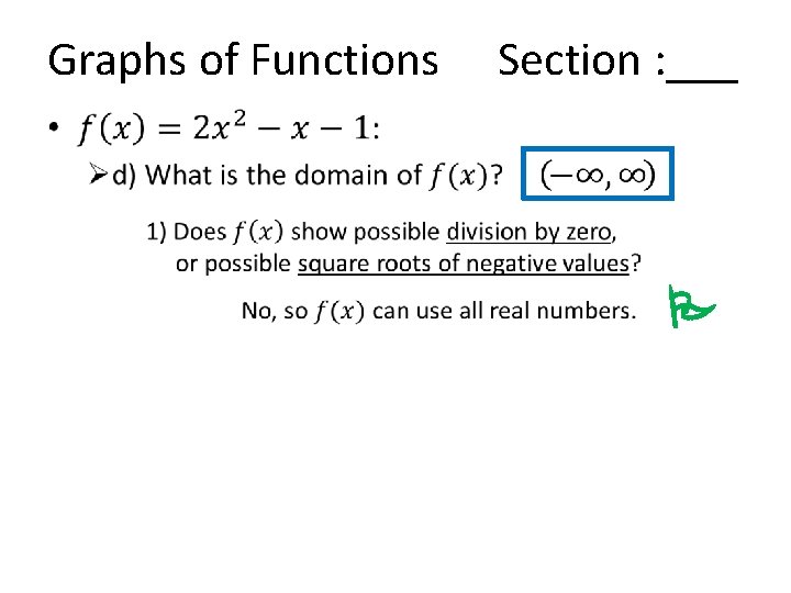 Graphs of Functions Section : ___ • P 