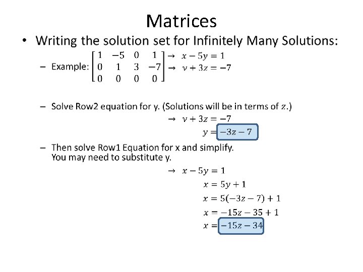 Matrices • 