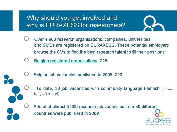 Why should you get involved and why is EURAXESS for researchers? Over 4 600