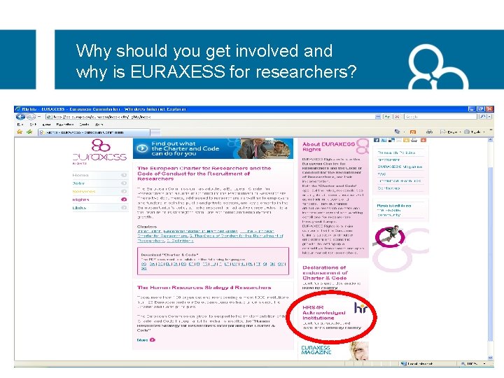 Why should you get involved and why is EURAXESS for researchers? 