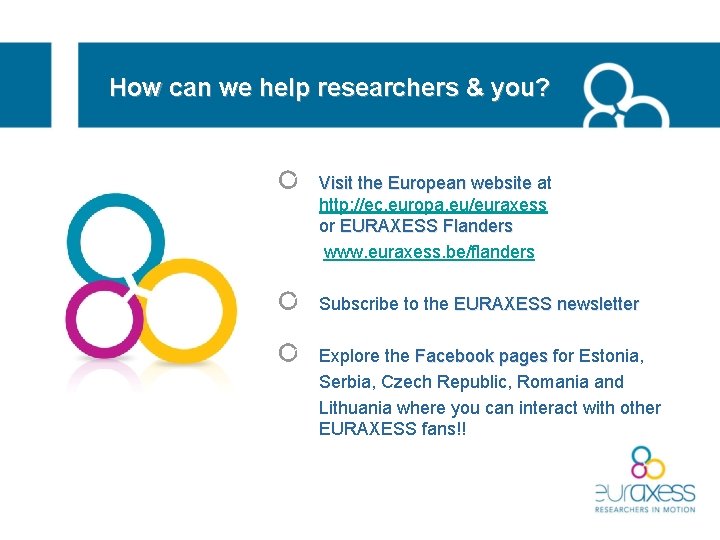 How can we help researchers & you? Visit the European website at Visit the