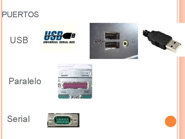 PUERTOS USB Paralelo Serial 