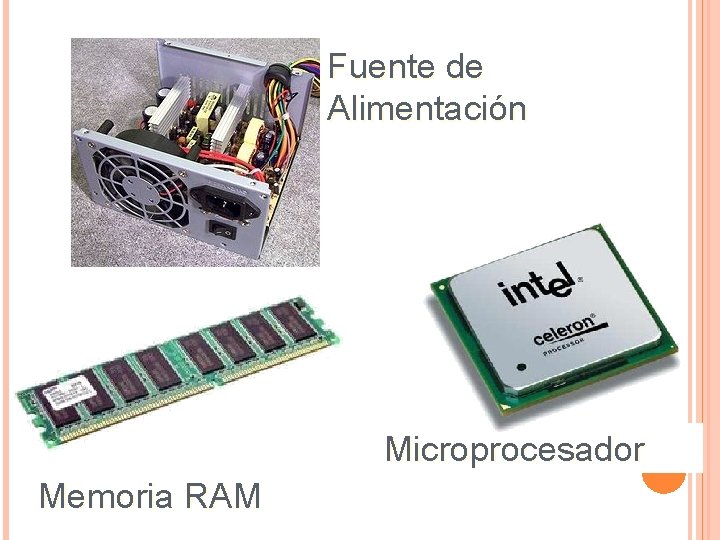 Fuente de Alimentación Microprocesador Memoria RAM 