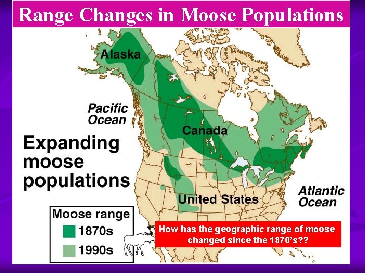 Range Changes in Moose Populations How has the geographic range of moose changed since