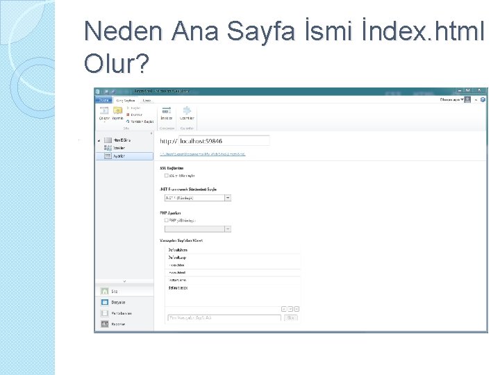 Neden Ana Sayfa İsmi İndex. html Olur? 