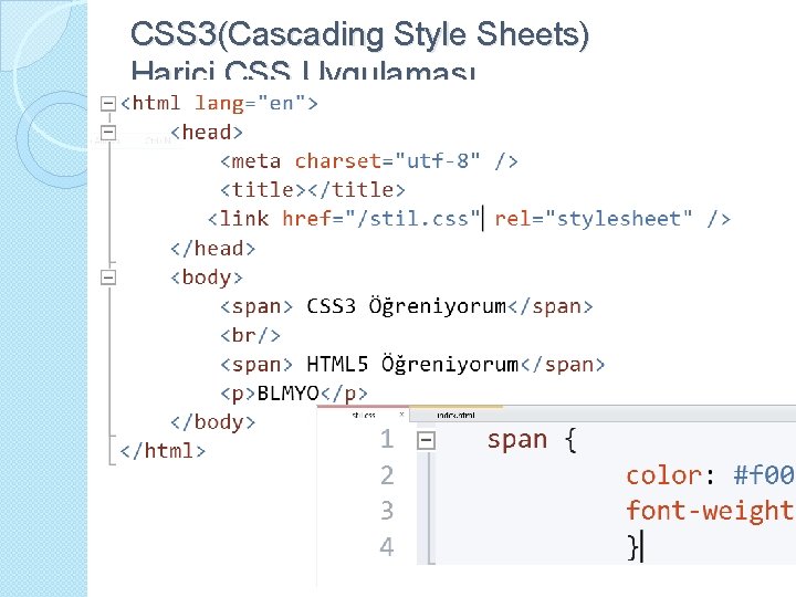 CSS 3(Cascading Style Sheets) Harici CSS Uygulaması 