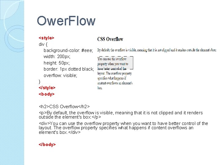 Ower. Flow <style> div { background-color: #eee; width: 200 px; height: 50 px; border: