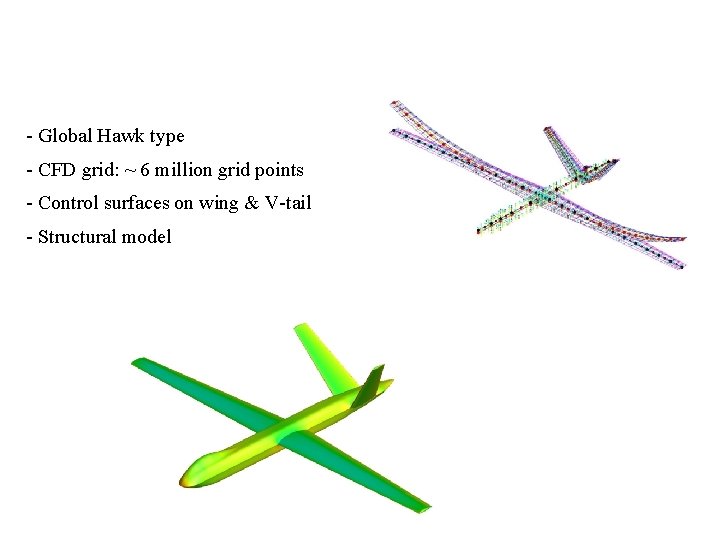 - Global Hawk type - CFD grid: ~ 6 million grid points - Control