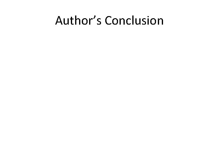 Author’s Conclusion 