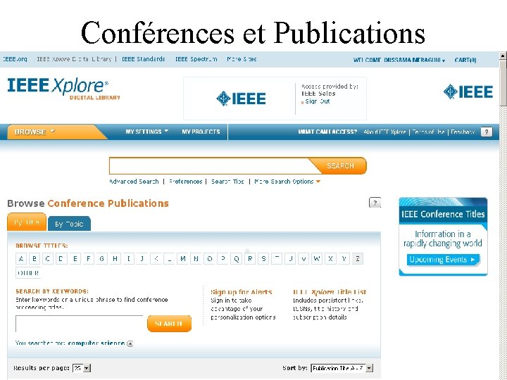 Conférences et Publications 