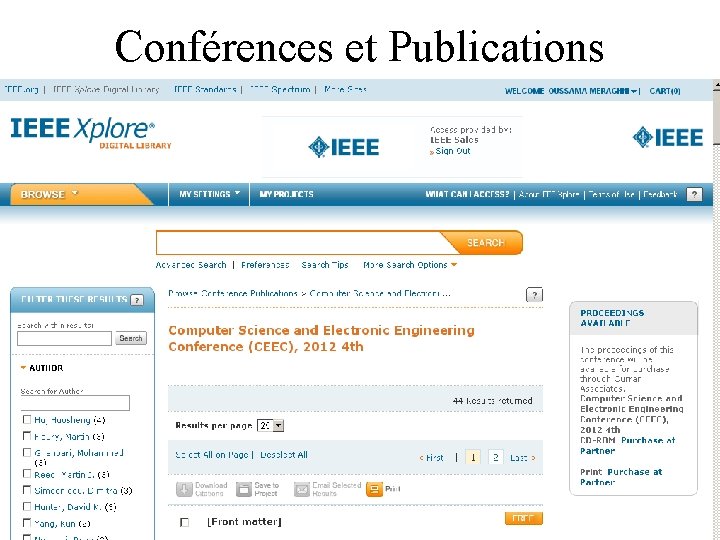 Conférences et Publications 