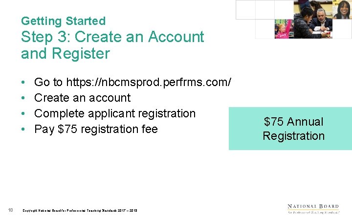 Getting Started Step 3: Create an Account and Register • • 18 Go to