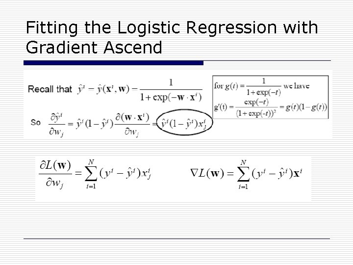 Fitting the Logistic Regression with Gradient Ascend 