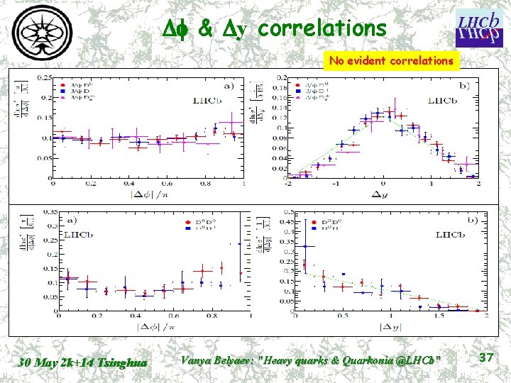 Df & Dy correlations No evident correlations 30 May 2 k+14 Tsinghua Vanya Belyaev: