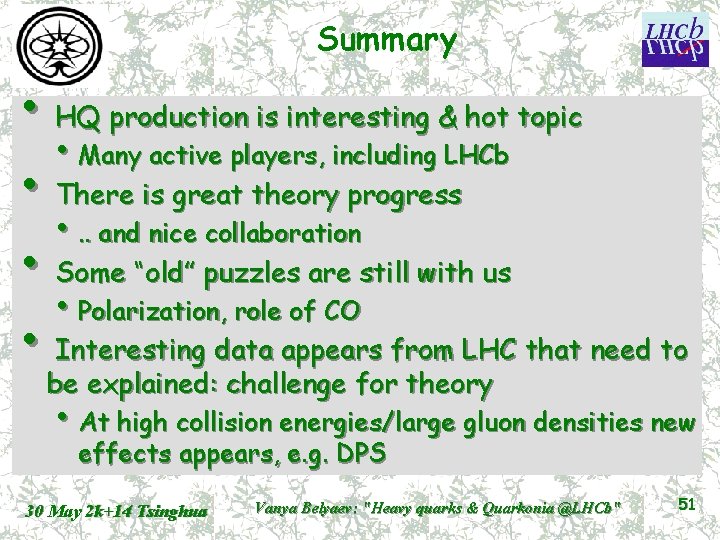 Summary • HQ production is interesting & hot topic • Many active players, including