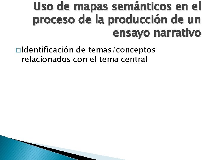 Uso de mapas semánticos en el proceso de la producción de un ensayo narrativo