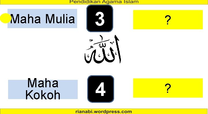 Maha Mulia 3 ? Maha Kokoh 4 ? Maha Mulia 3 ? Maha Kokoh 4 ?
