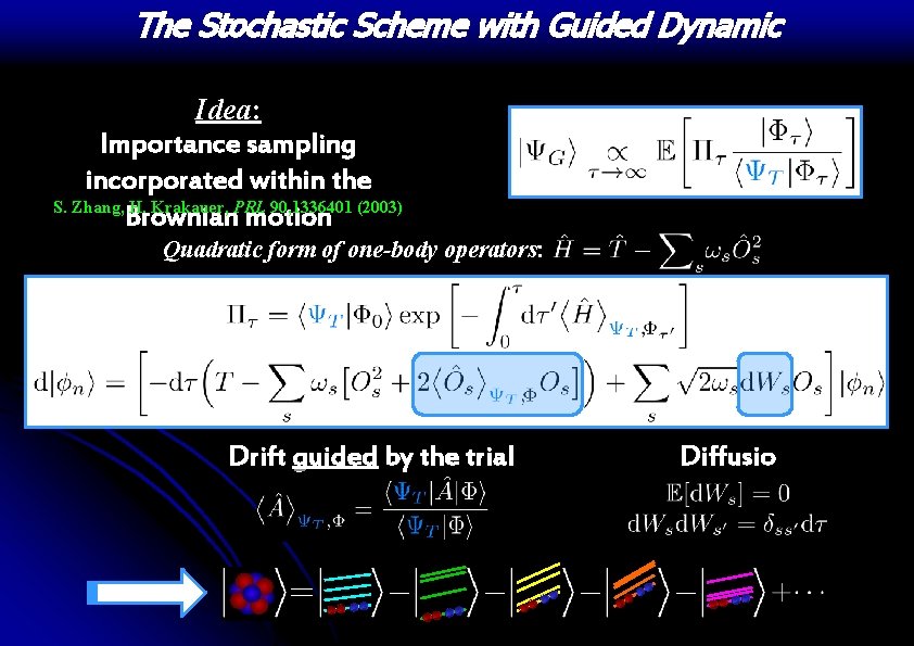 The Stochastic Scheme with Guided Dynamic Idea: Importance sampling incorporated within the S. Zhang,