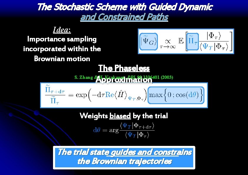 The Stochastic Scheme with Guided Dynamic and Constrained Paths Idea: Importance sampling incorporated within