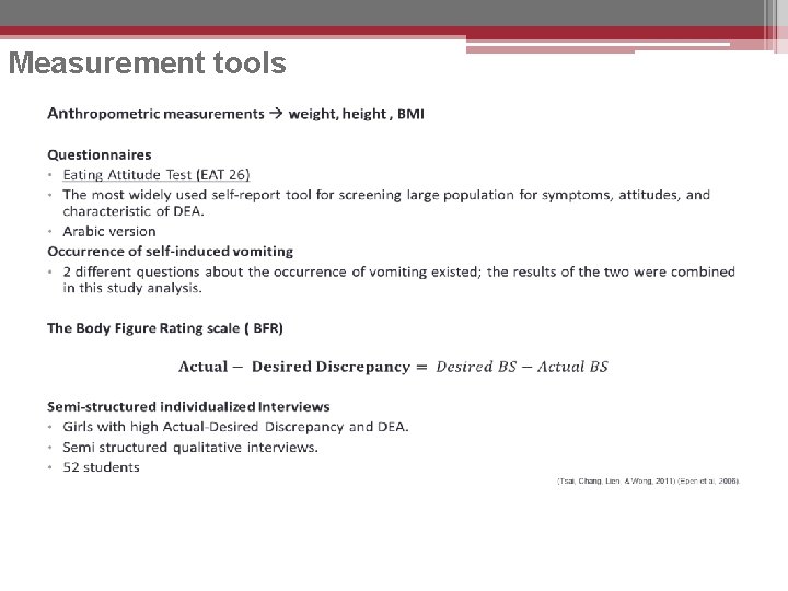 Measurement tools • 