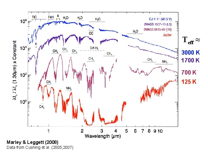 Teff ≈ 3000 K 1700 K 125 K Marley & Leggett (2008) Data from