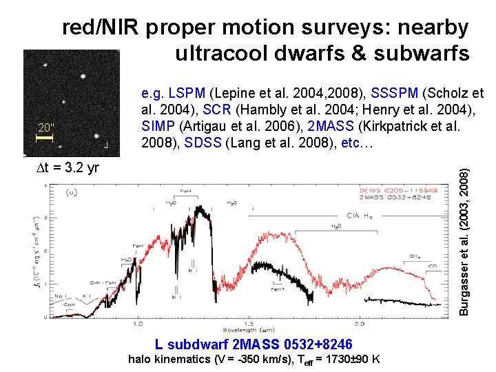 red/NIR proper motion surveys: nearby ultracool dwarfs & subwarfs 20" e. g. LSPM (Lepine