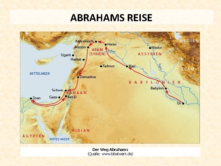 ABRAHAMS REISE Der Weg Abrahams (Quelle: www. bibelwerk. de) 