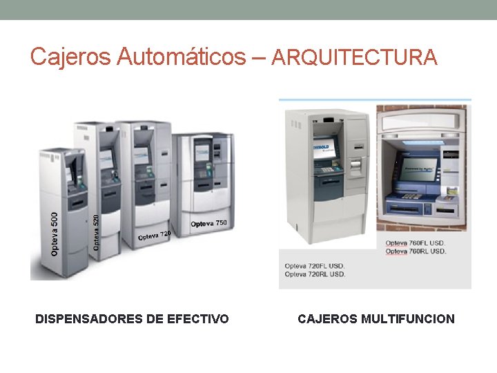 Cajeros Automáticos – ARQUITECTURA DISPENSADORES DE EFECTIVO CAJEROS MULTIFUNCION 