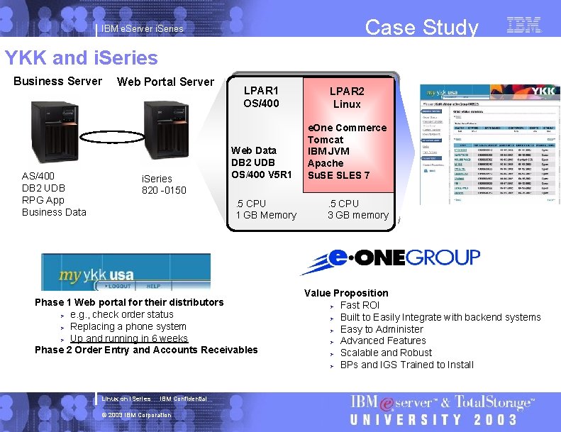 Case Study IBM e. Server i. Series YKK and i. Series Business Server AS/400