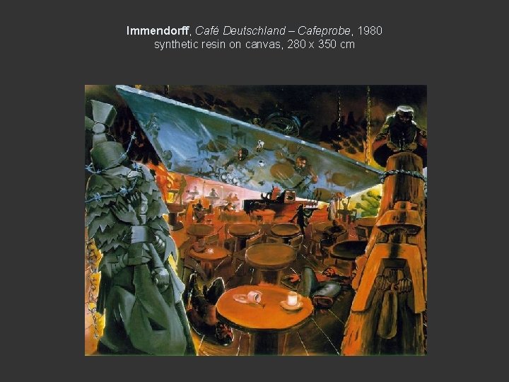 Immendorff, Café Deutschland – Cafeprobe, 1980 synthetic resin on canvas, 280 x 350 cm