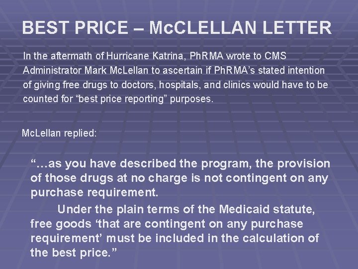BEST PRICE – Mc. CLELLAN LETTER In the aftermath of Hurricane Katrina, Ph. RMA