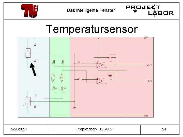 Das intelligente Fenster Temperatursensor 2/28/2021 Projektlabor - SS 2005 24 