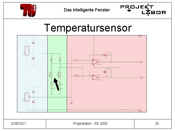 Das intelligente Fenster Temperatursensor 2/28/2021 Projektlabor - SS 2005 26 