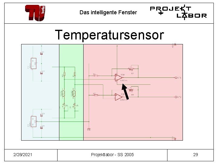 Das intelligente Fenster Temperatursensor 2/28/2021 Projektlabor - SS 2005 29 