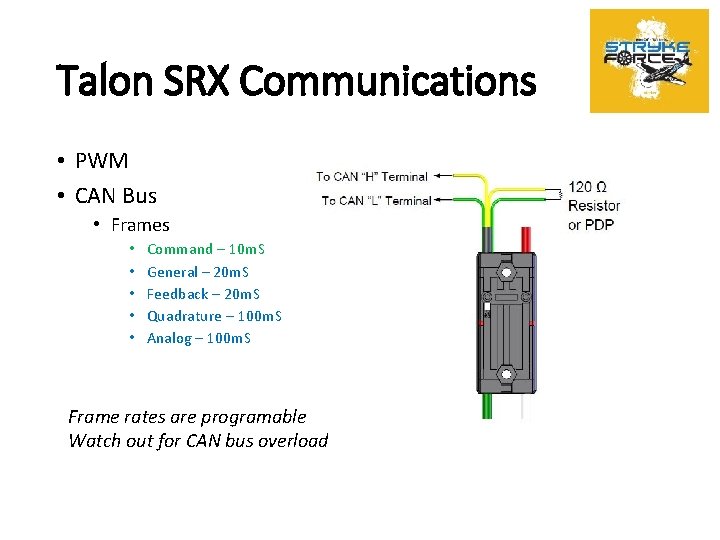 Talon SRX Communications • PWM • CAN Bus • Frames • • • Command