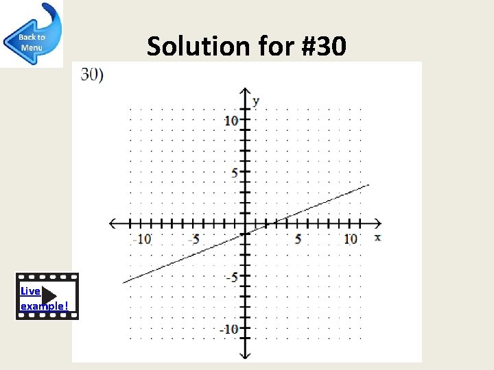 Solution for #30 Live example! 