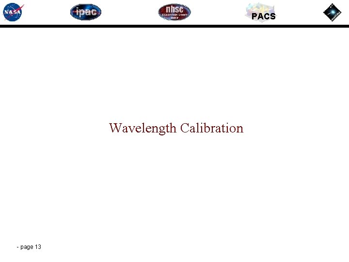 PACS Wavelength Calibration - page 13 