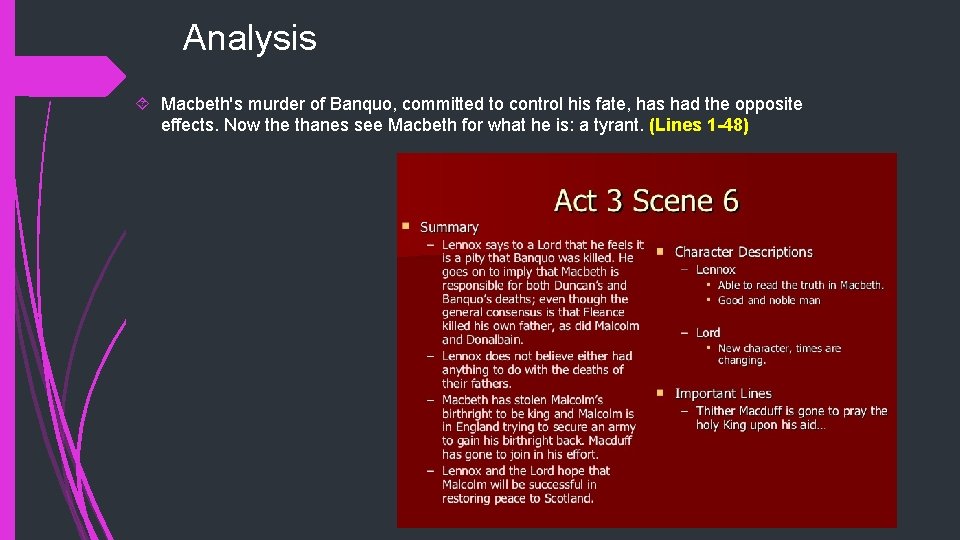 Analysis Macbeth's murder of Banquo, committed to control his fate, has had the opposite