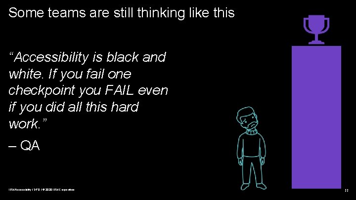 Some teams are still thinking like this “Accessibility is black and white. If you