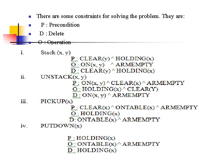 n n There are some constraints for solving the problem. They are: P : n n There are some constraints for solving the problem. They are: P :