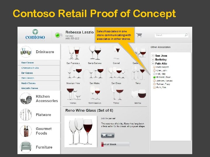 Contoso Retail Proof of Concept Sales Associates in one store communicating with associates in