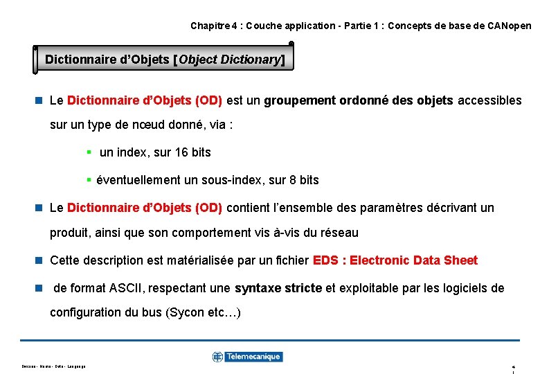 Chapitre 4 : Couche application - Partie 1 : Concepts de base de CANopen