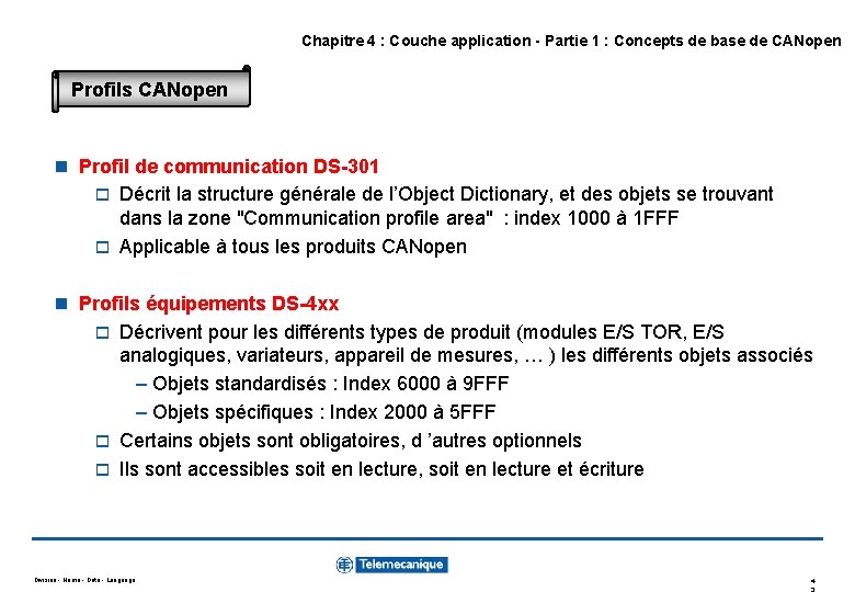 Chapitre 4 : Couche application - Partie 1 : Concepts de base de CANopen